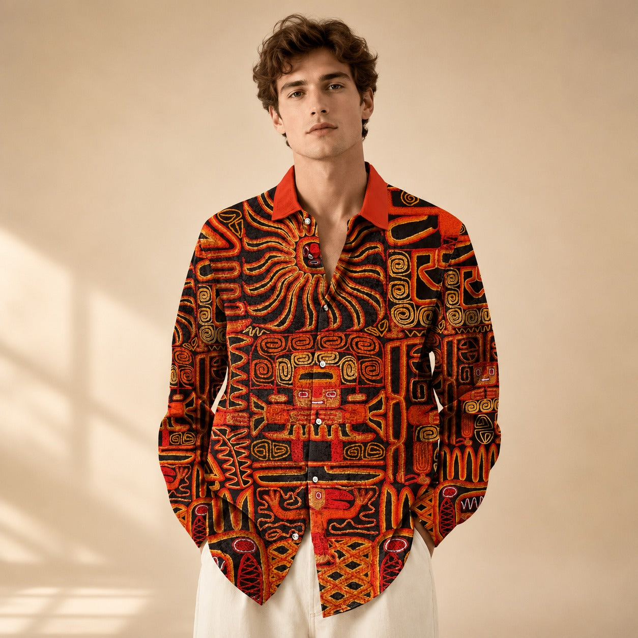 Neil - Chemise d'artiste imprimée à manches longues