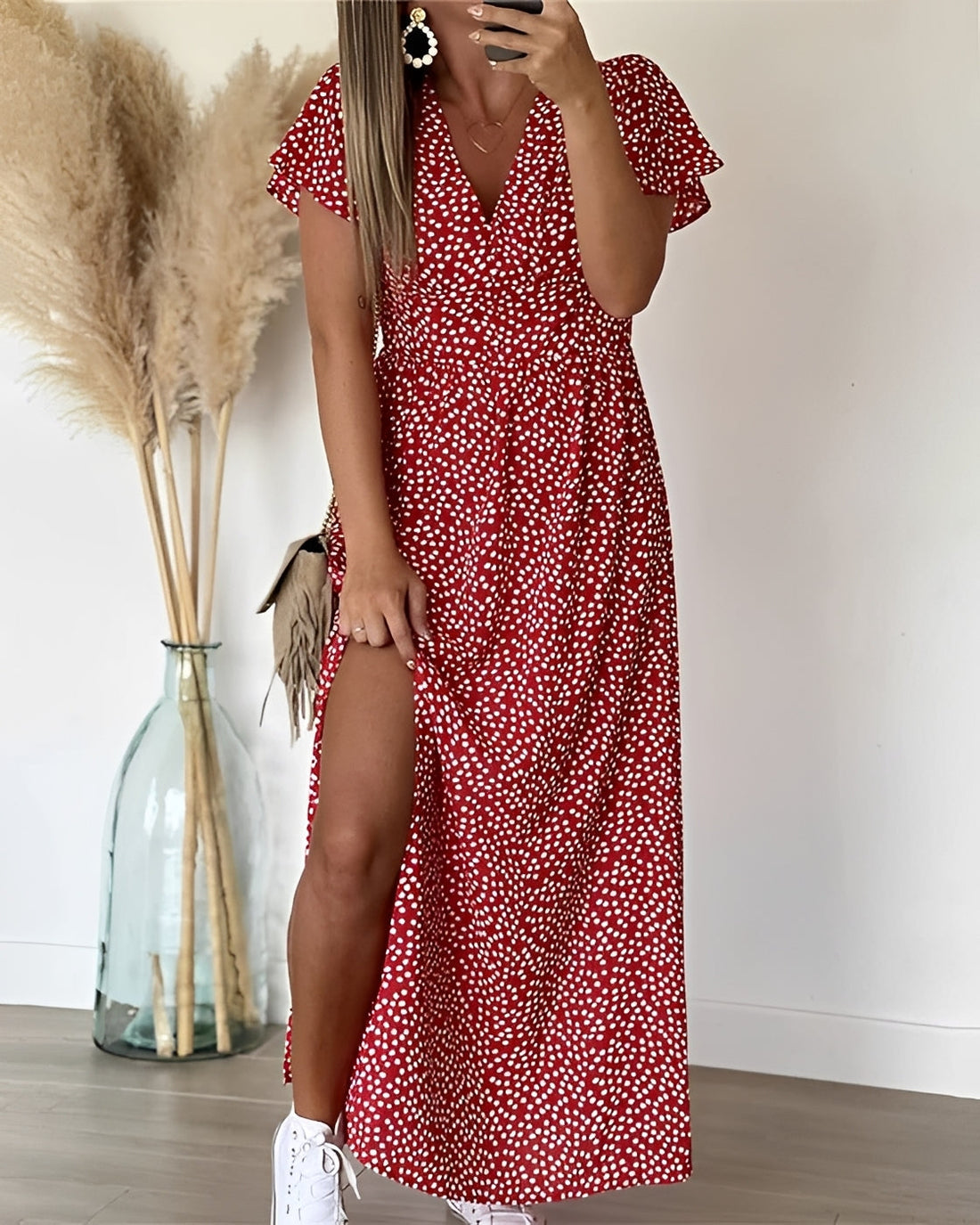 Kathleen - Robe Maxi Fendue Décontractée