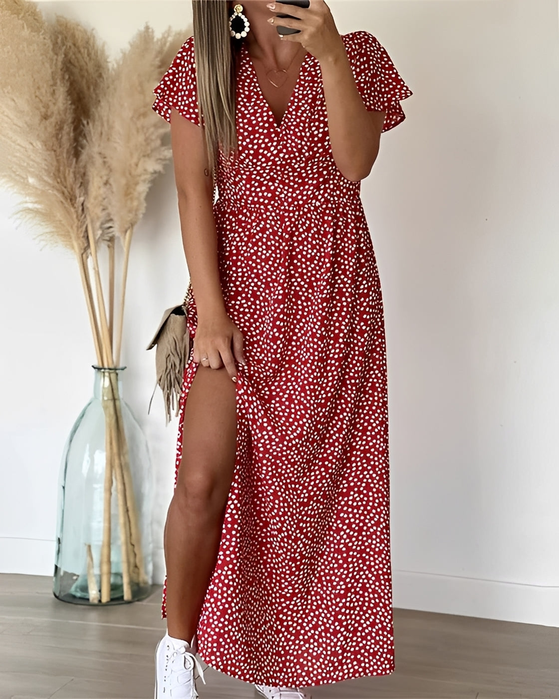Kathleen - Robe Maxi Fendue Décontractée