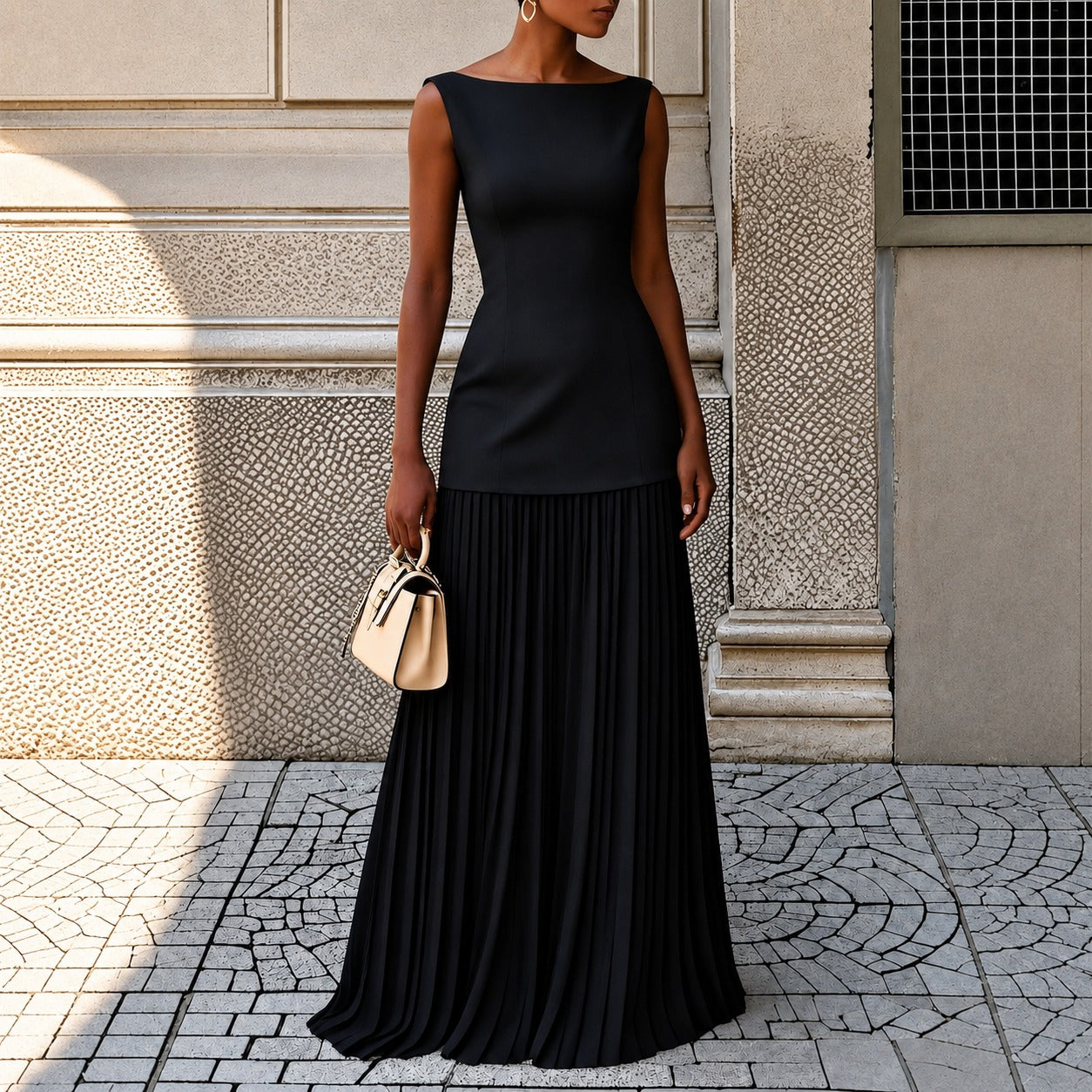 Alice - Robe Longue Élégante et Sans Manches Chic