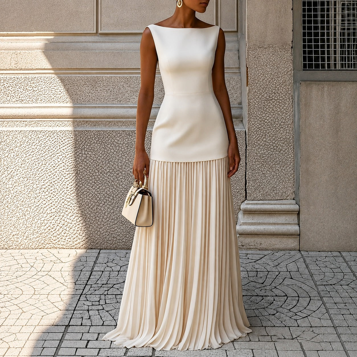 Alice - Robe Longue Élégante et Sans Manches Chic