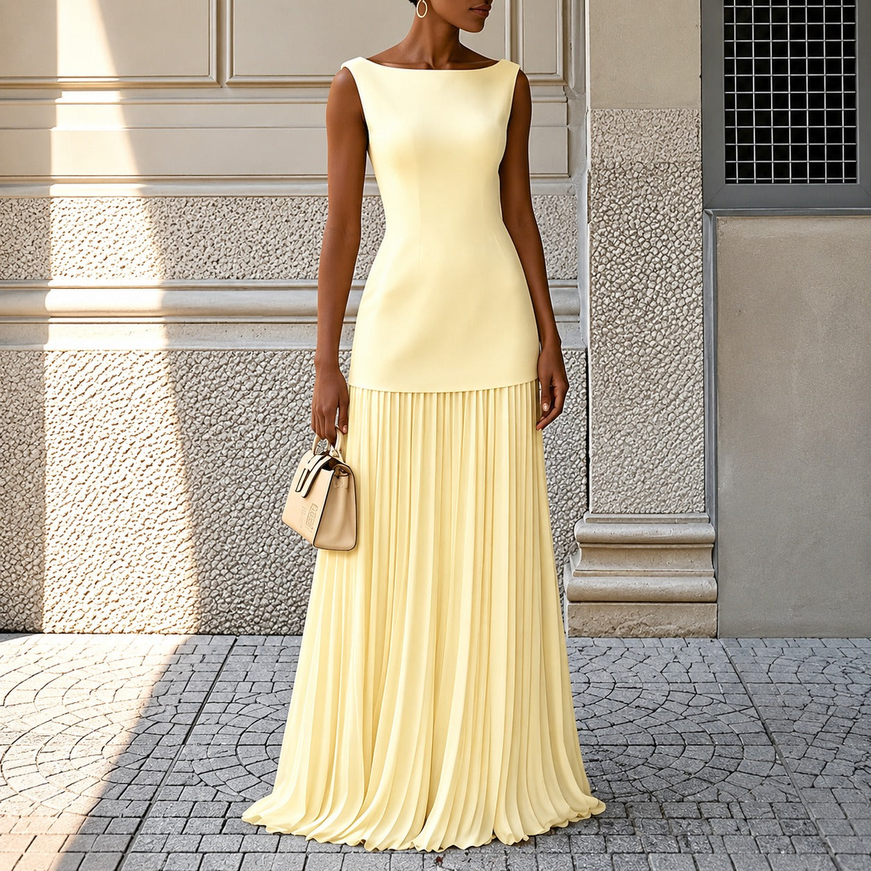 Alice - Robe Longue Élégante et Sans Manches Chic