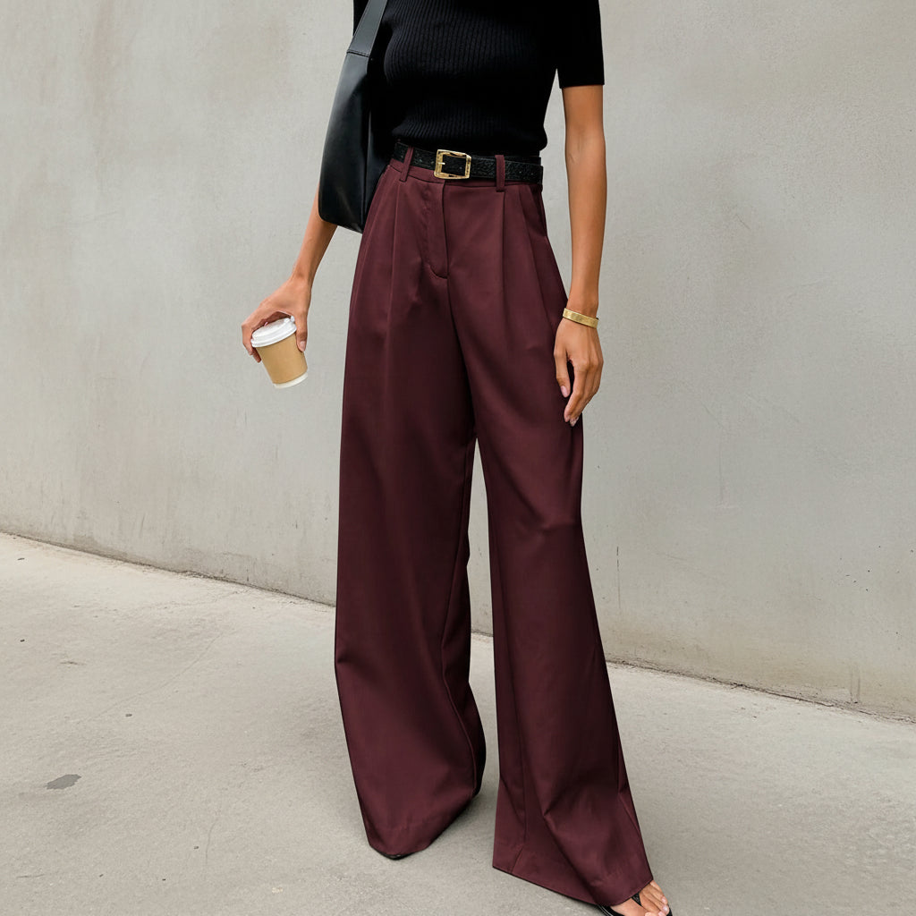 Marlene - Pantalon large sans ceinture