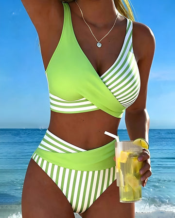 Angelica - Bikini Rayé Élégant