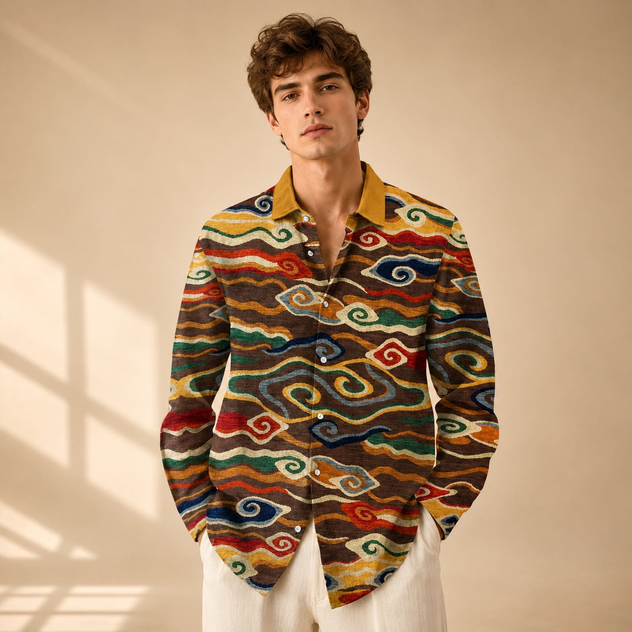 Neil - Chemise d'artiste imprimée à manches longues
