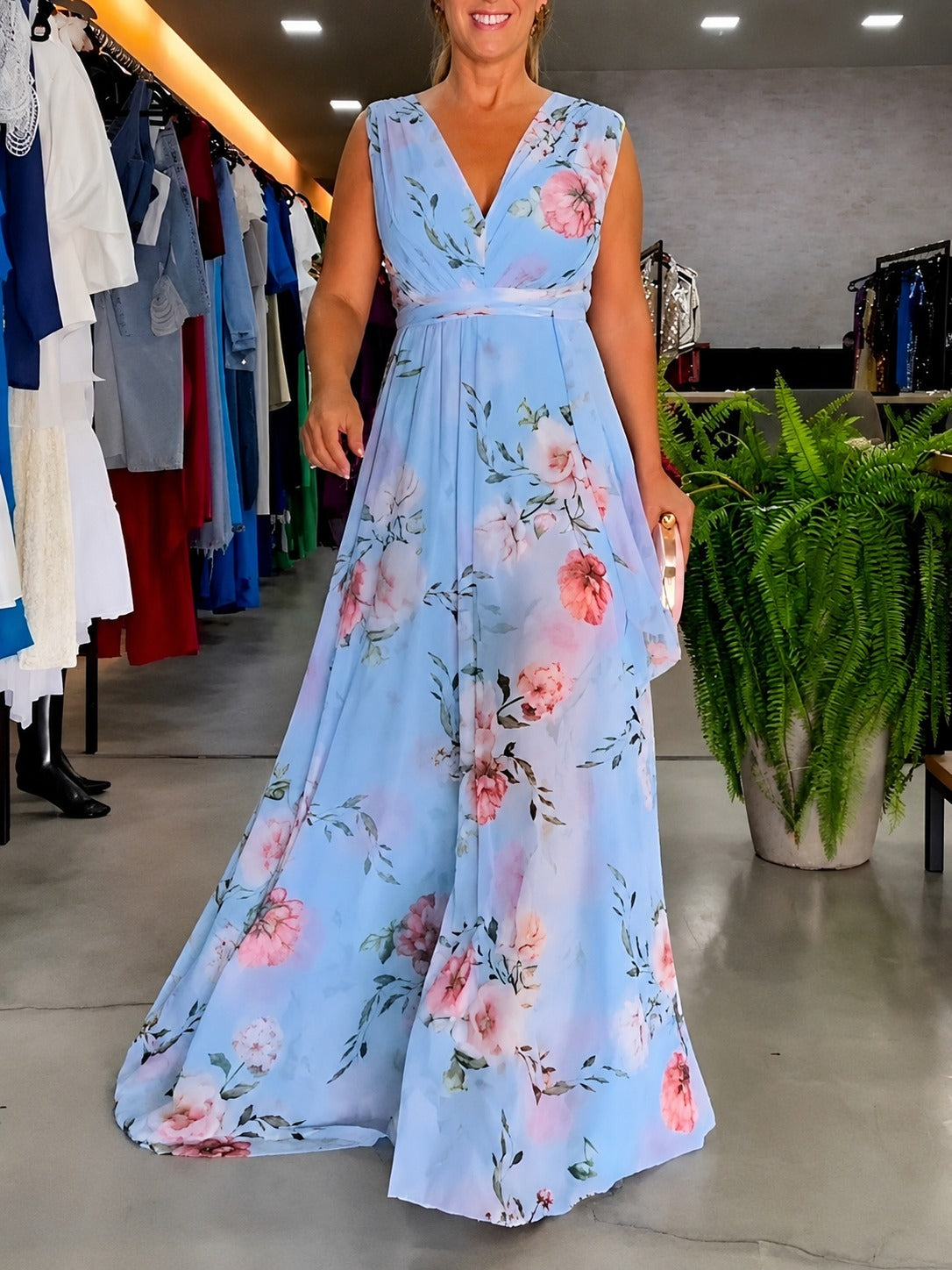 Hana - Robe Décontractée Florale Sans Manches