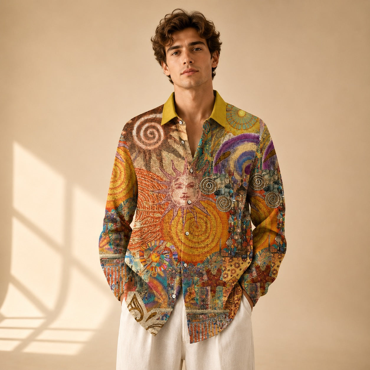 Neil - Chemise d'artiste imprimée à manches longues