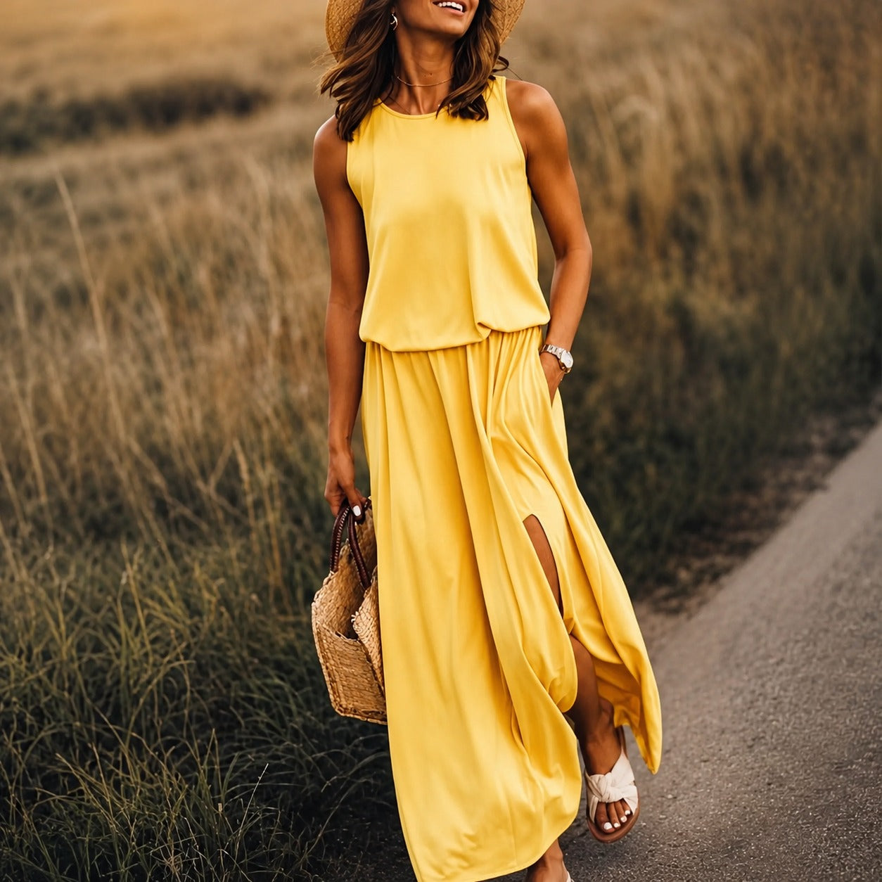 Edna - Robe maxi bohème décontractée en modal