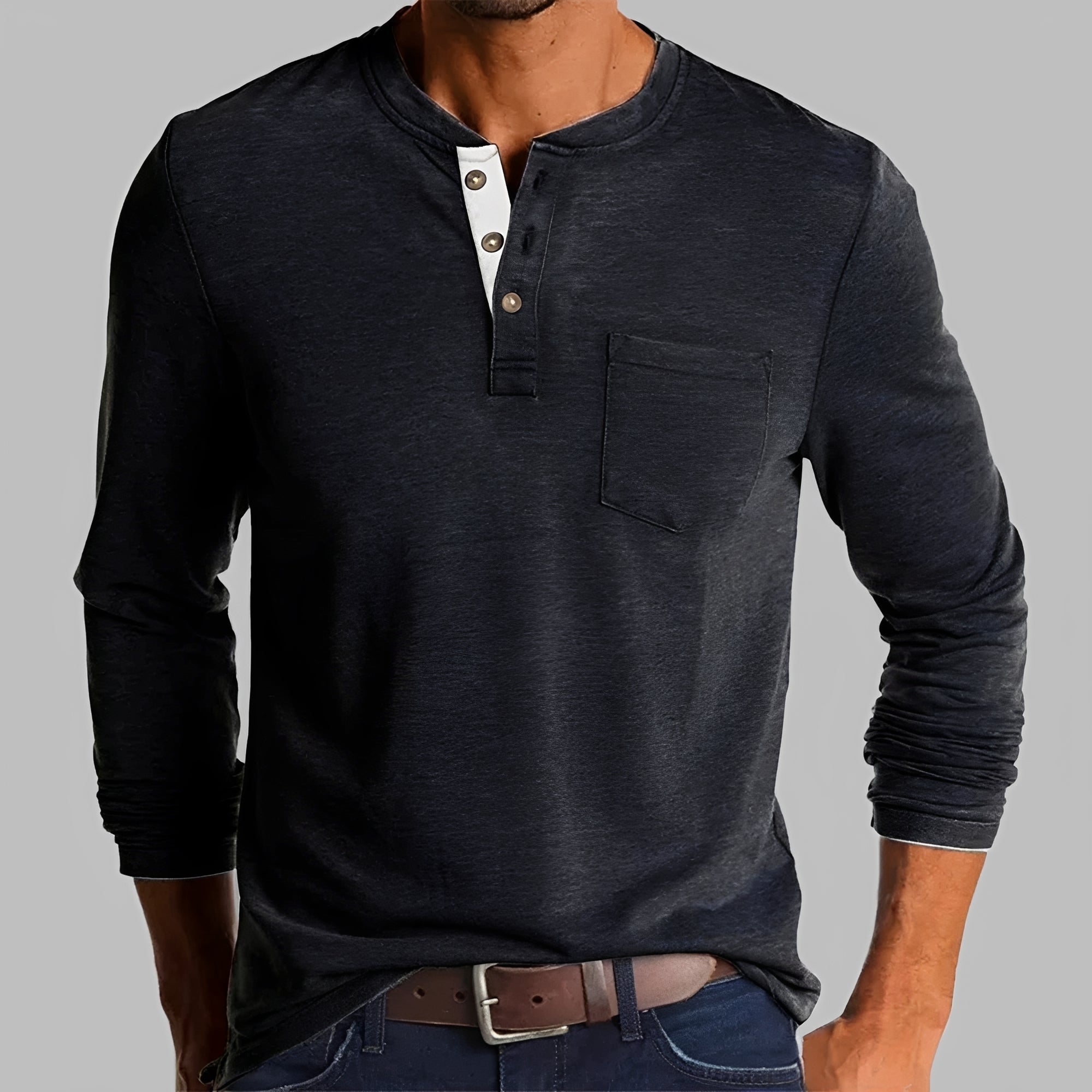 Dalton - Chemise à Manches Longues Henley