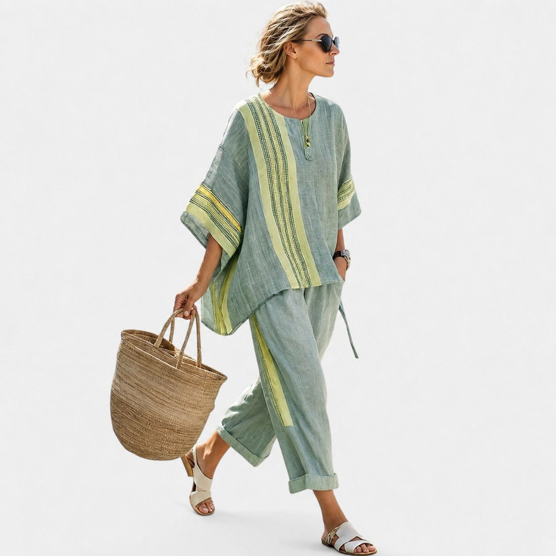 Libbie - Ensemble Tunique Rayée Confort et Pantalon