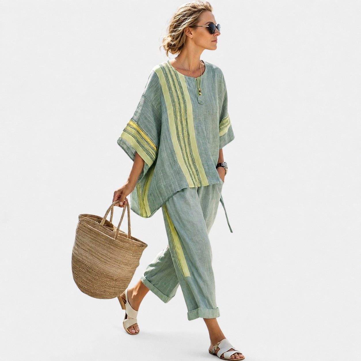 Libbie - Ensemble Tunique Rayée Confort et Pantalon