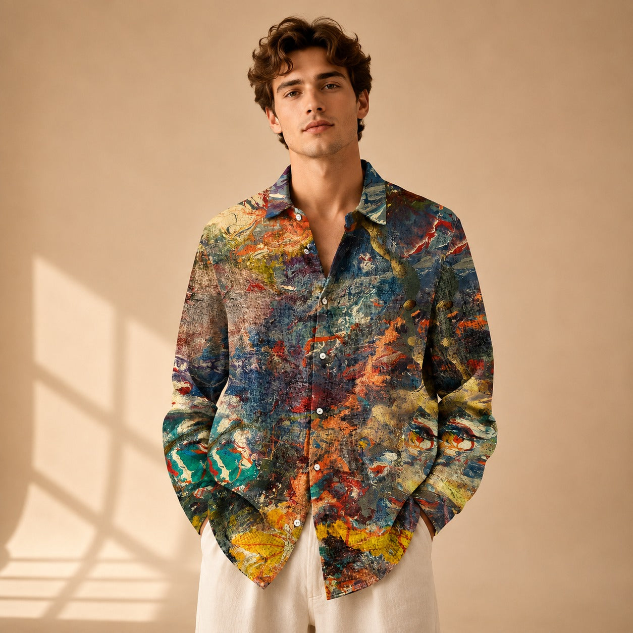 Neil - Chemise d'artiste imprimée à manches longues