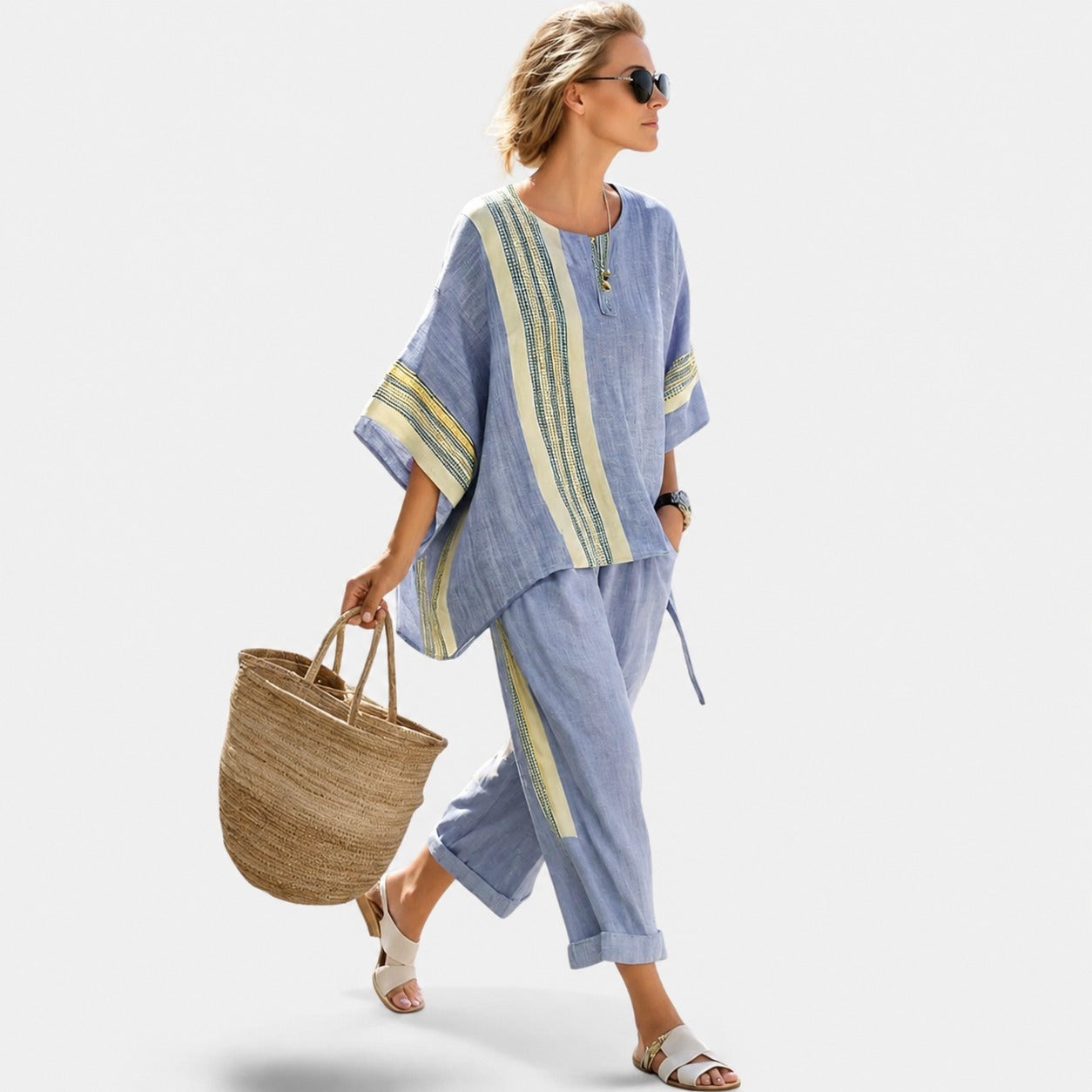 Libbie - Ensemble Tunique Rayée Confort et Pantalon