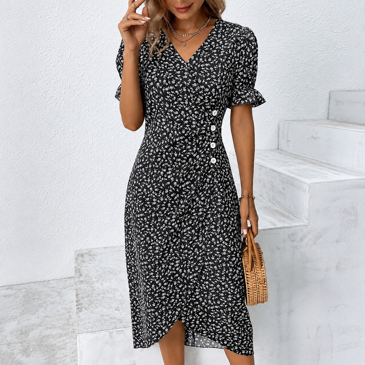Gabriella - Robe florale asymétrique élégante
