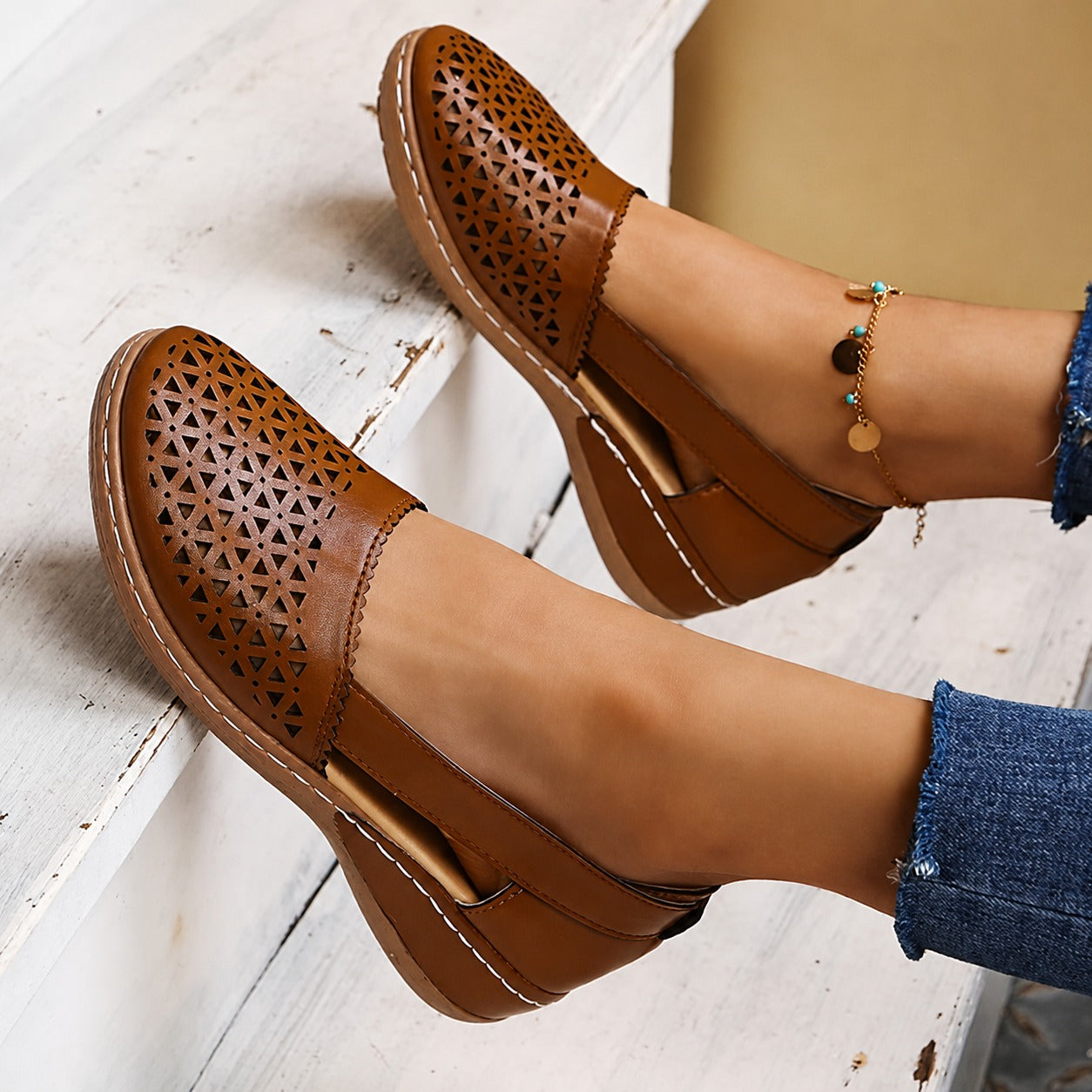 Tegan - Sandales tendance avec motif