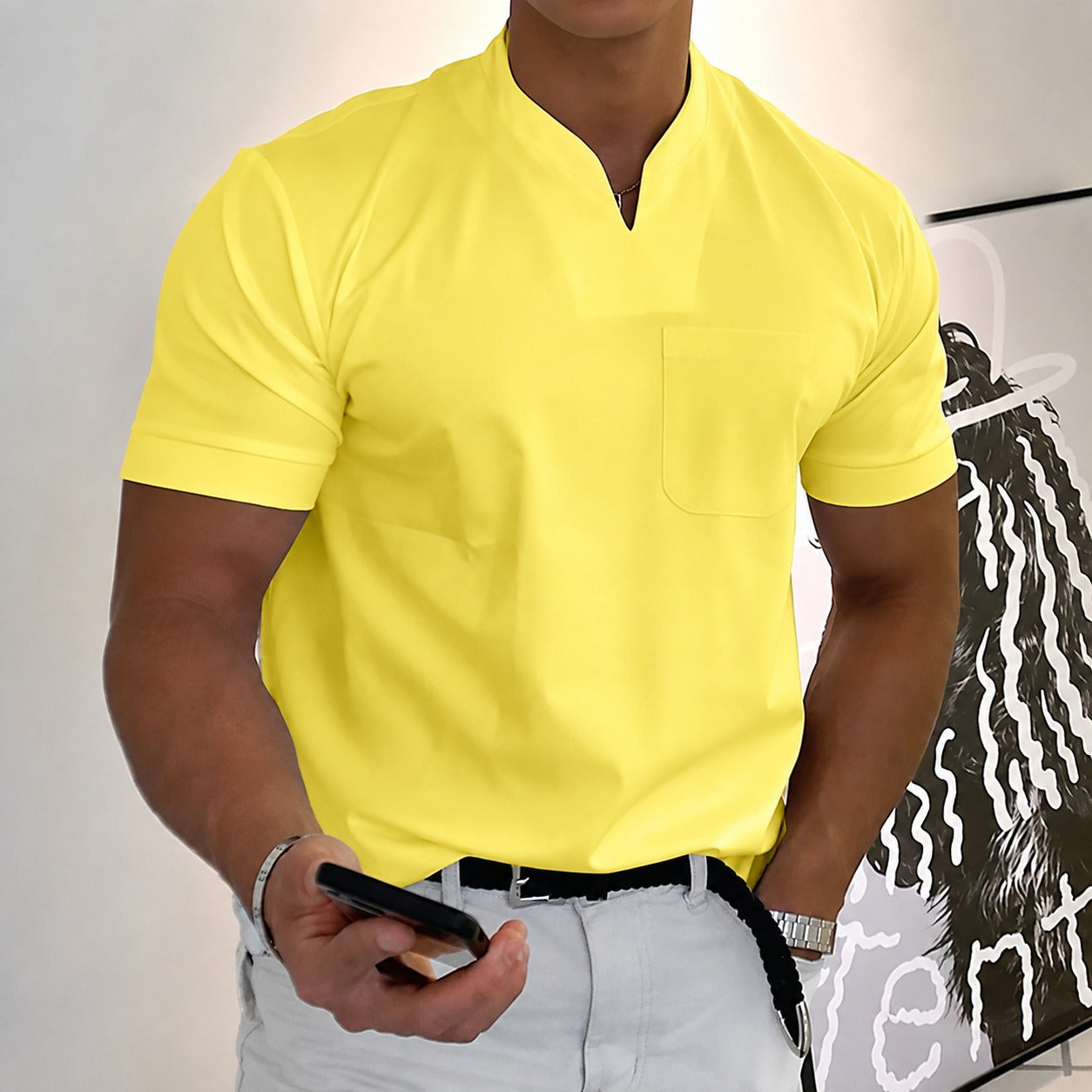 Jason - T-shirt fitness homme à manches courtes