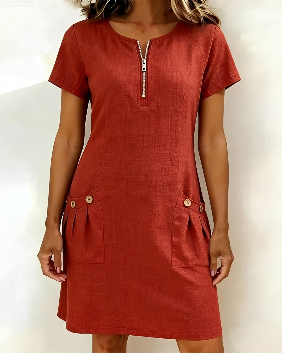 Emelia - Robe Zippée Élégante