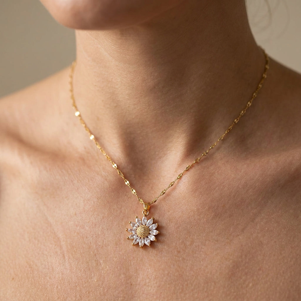 Manon – Collier tournesol brillant en or