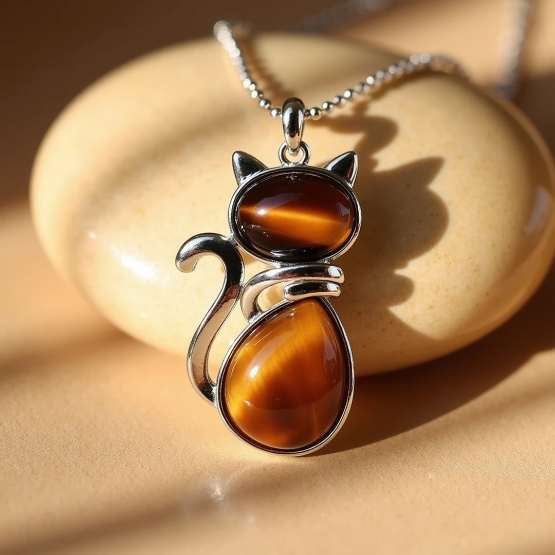 Mila – Collier de chat avec pierre naturelle