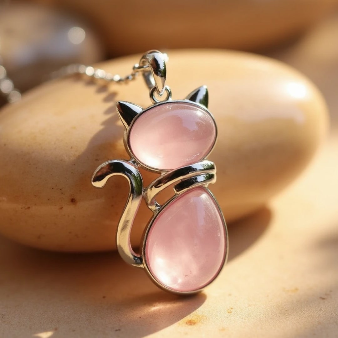 Mila – Collier de chat avec pierre naturelle