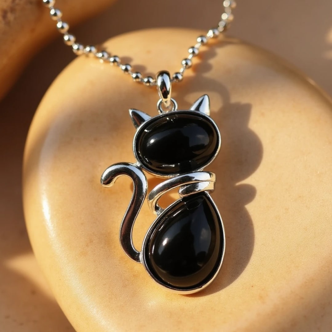 Mila – Collier de chat avec pierre naturelle