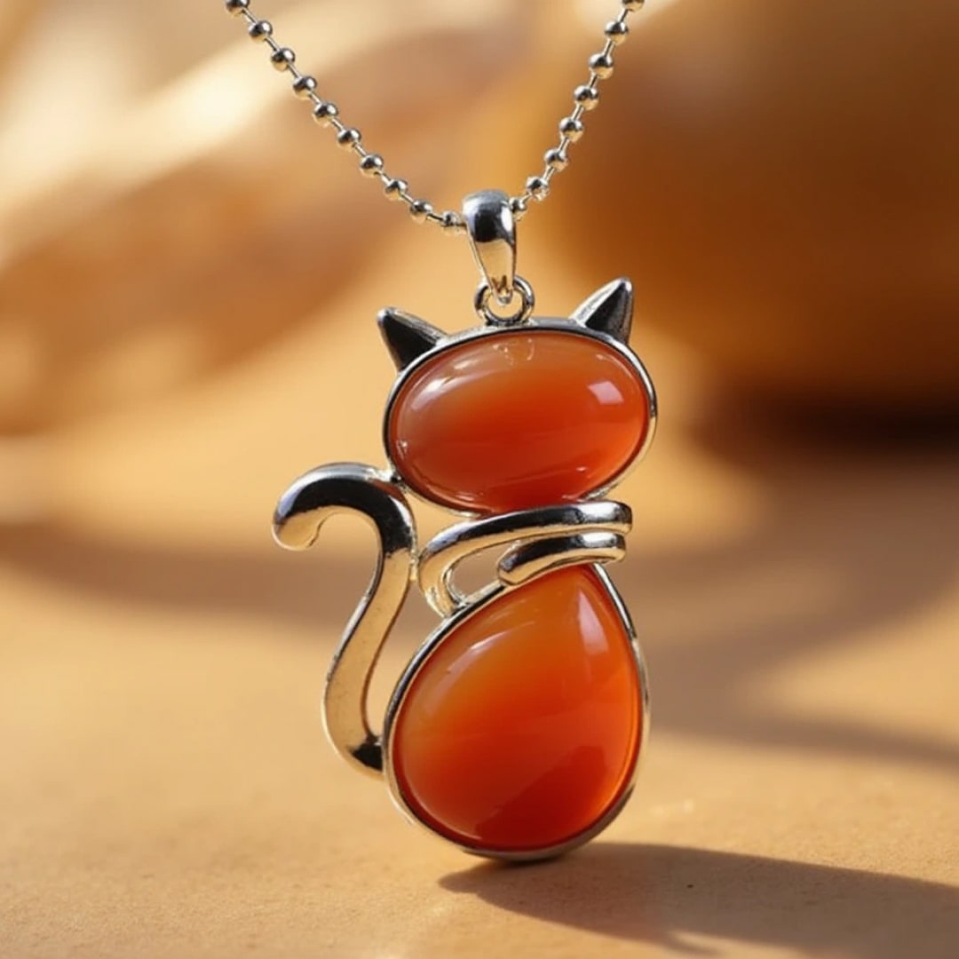 Mila – Collier de chat avec pierre naturelle