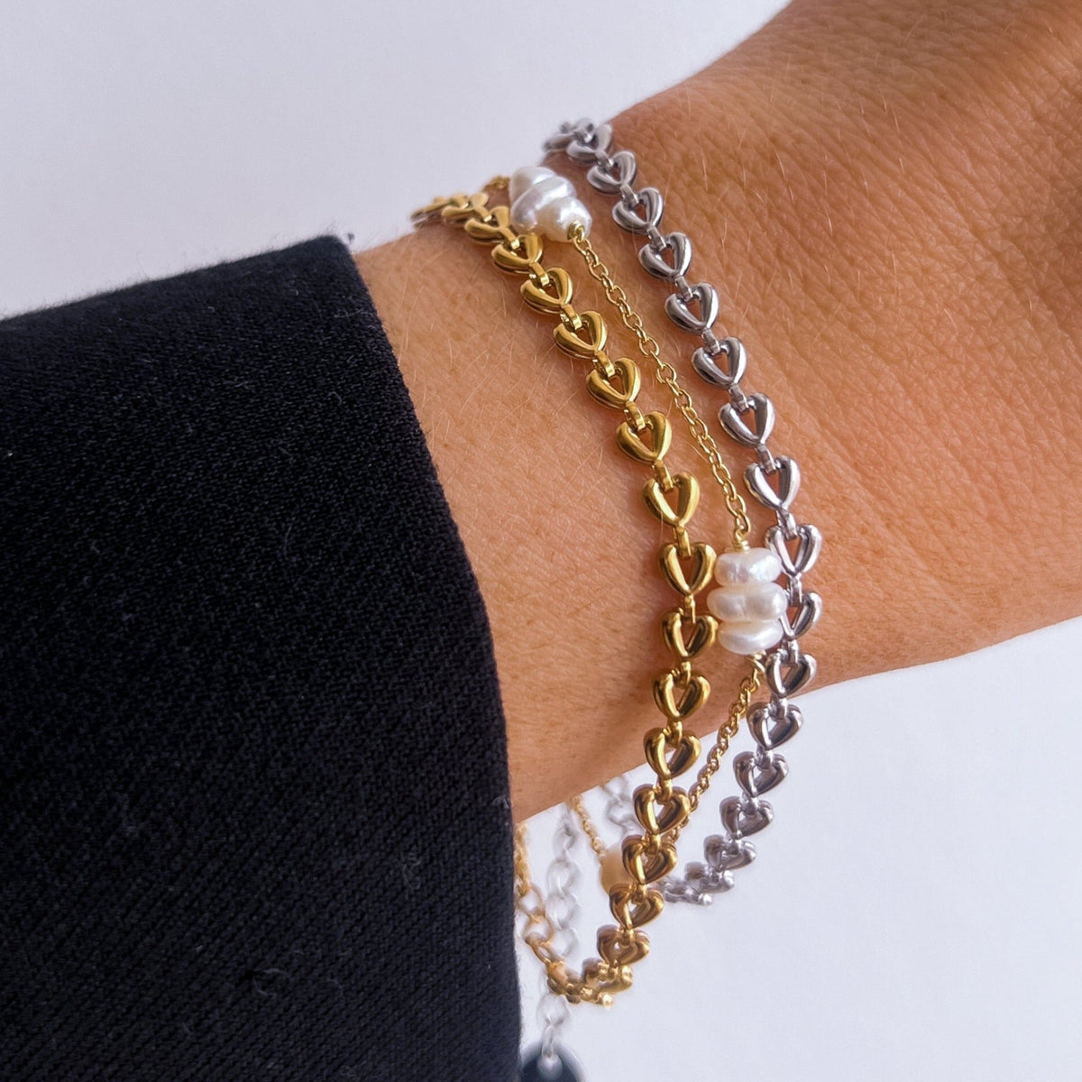 Kendra - Bracelet en chaîne cœur doré