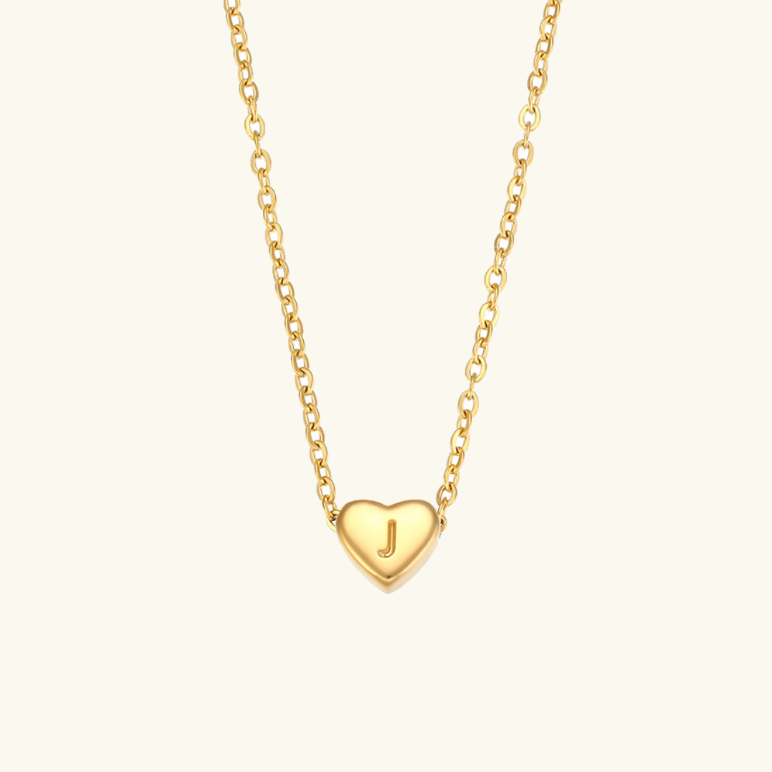 Cœur - Collier d'initiales en or