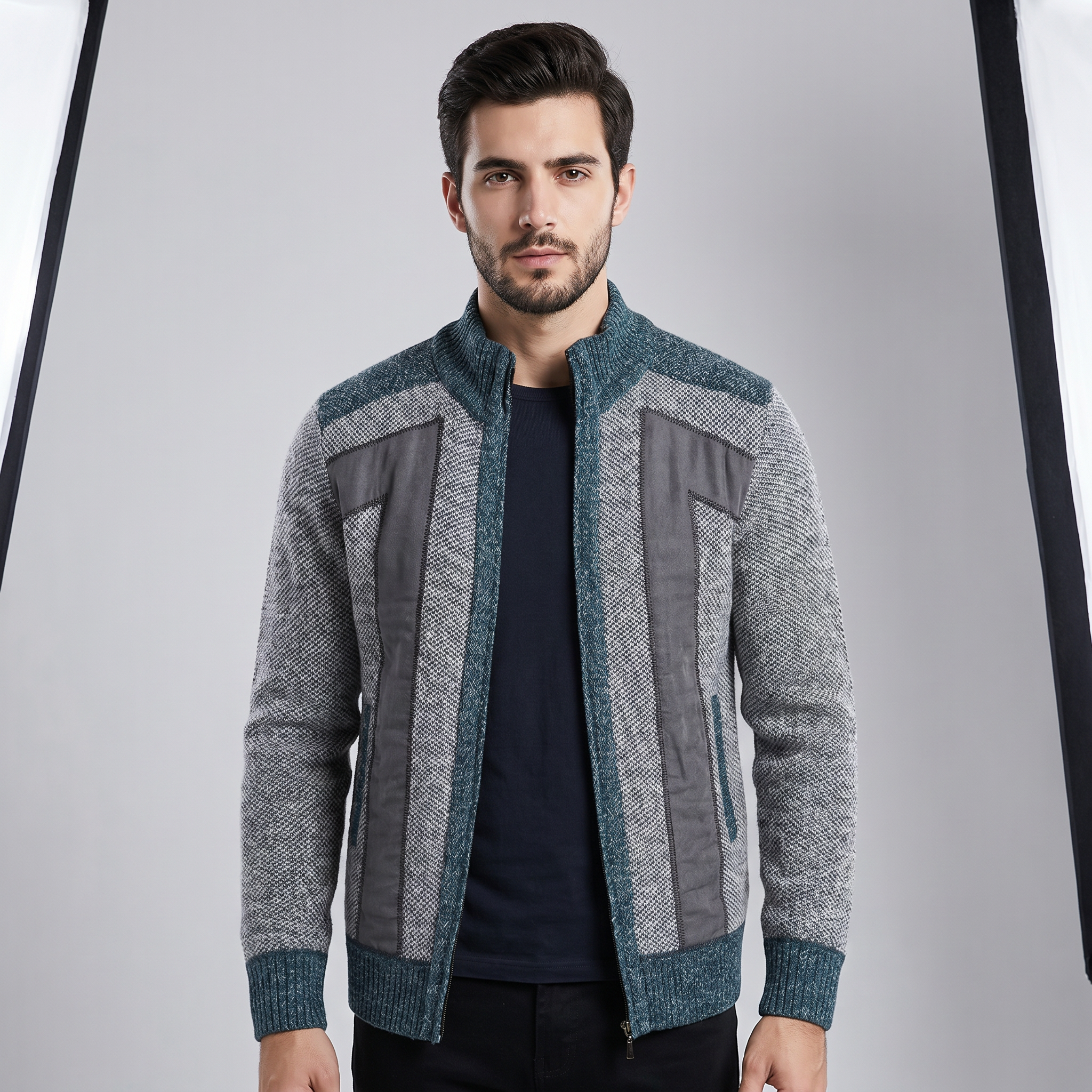 Domenic - Veste zippée douce et décontractée pour homme