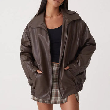 Veste en cuir élégante pour femme - Chic et intemporelle