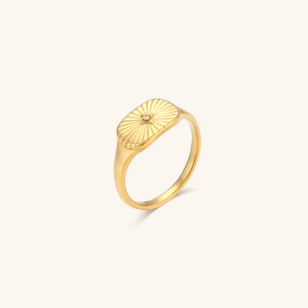 Aglaia - Bague de soleil dorée