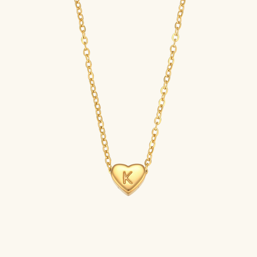 Cœur - Collier d'initiales en or