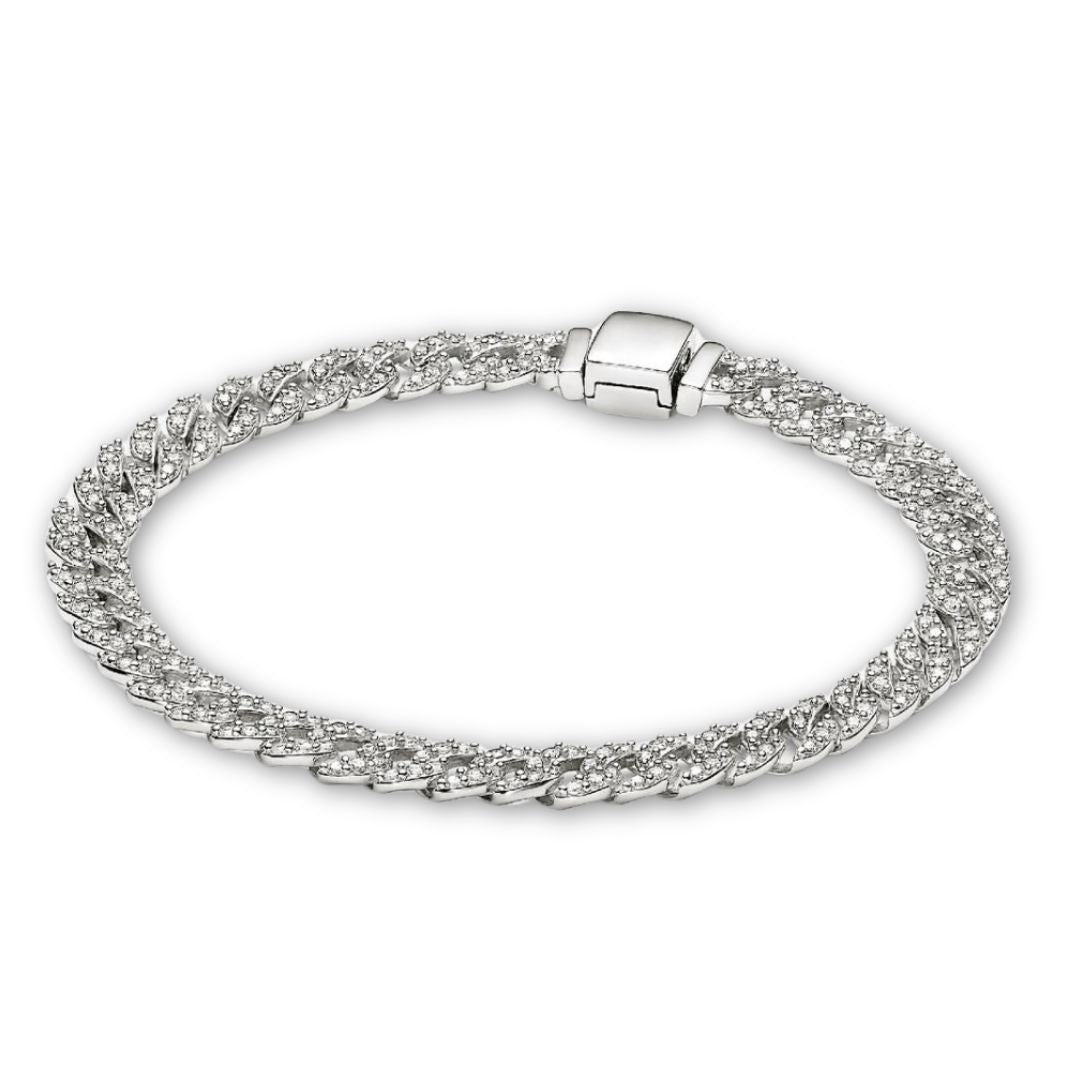 Soraya – Bracelet chaîne cubaine de moissanite or 18K
