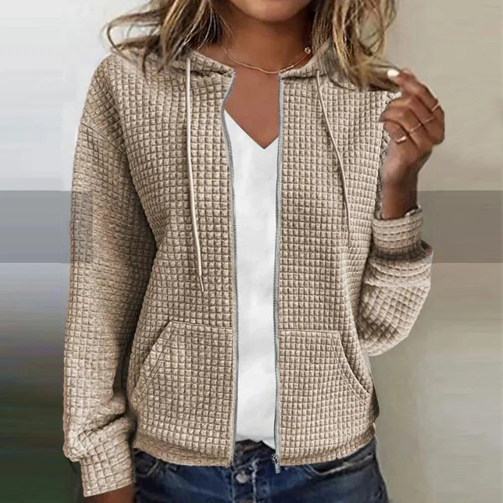 Kristel – Gilet en tricot waffle