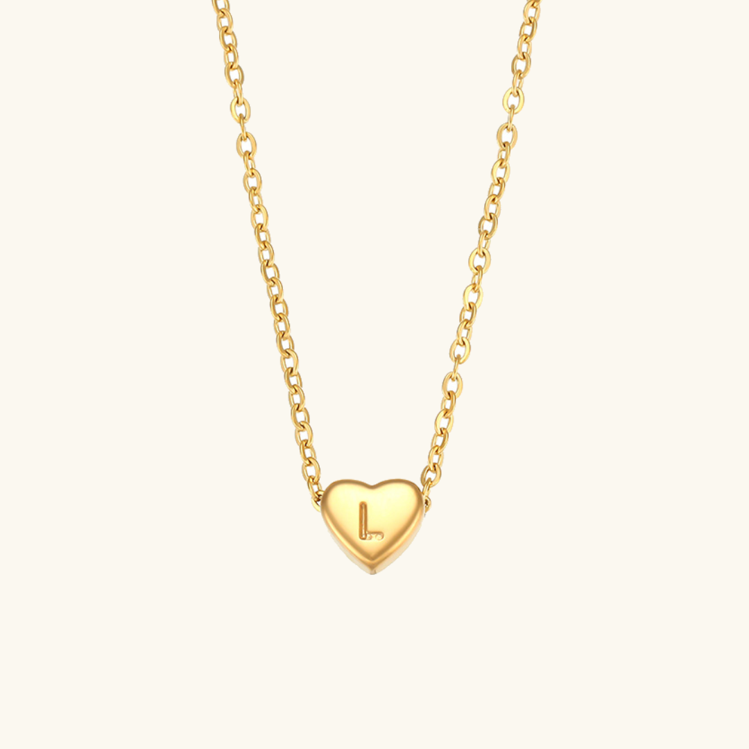 Cœur - Collier d'initiales en or