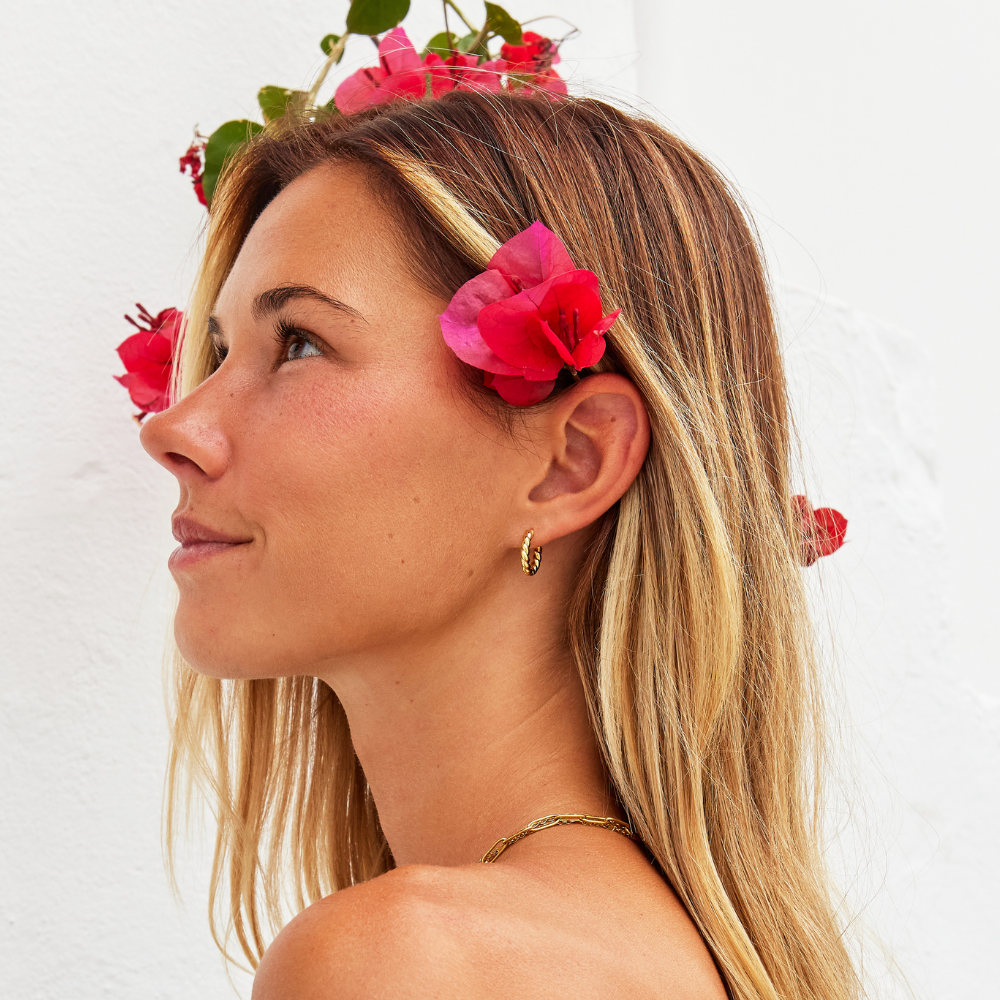Orhyl – Boucles d'oreilles dorées torsadées