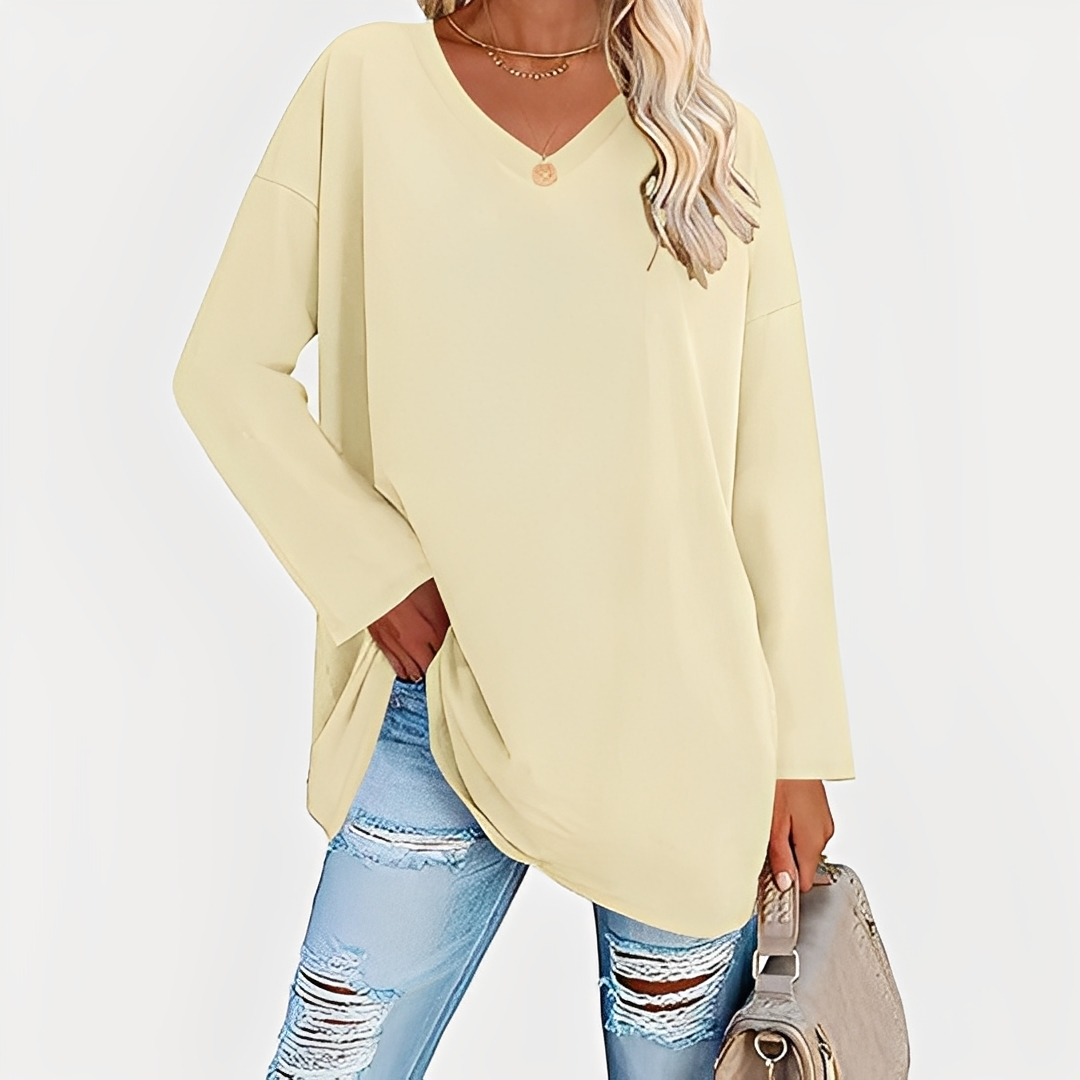 Laëtitia - Loose and elegant long-sleeved blouse for women
