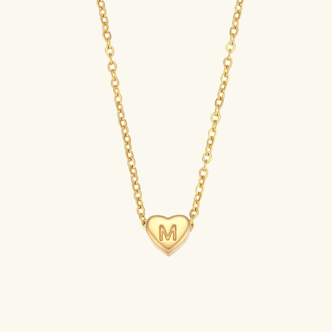 Cœur - Collier d'initiales en or