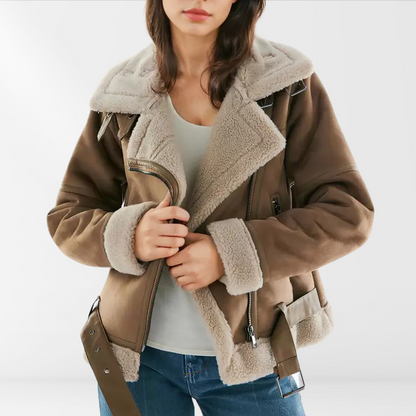 Madeleine – Veste bomber en Sherpa pour femmes