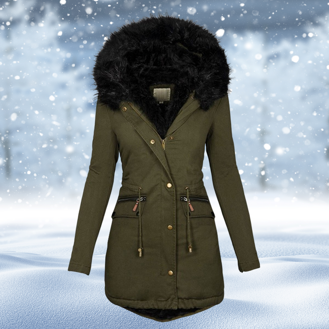 Paula - Veste d’hiver chaude en fausse fourrure