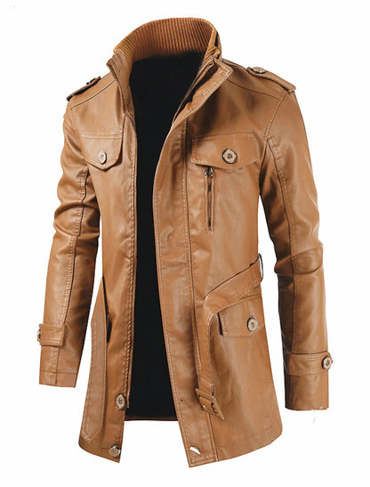 Uilleam - Veste en cuir longue pour homme personnalisée