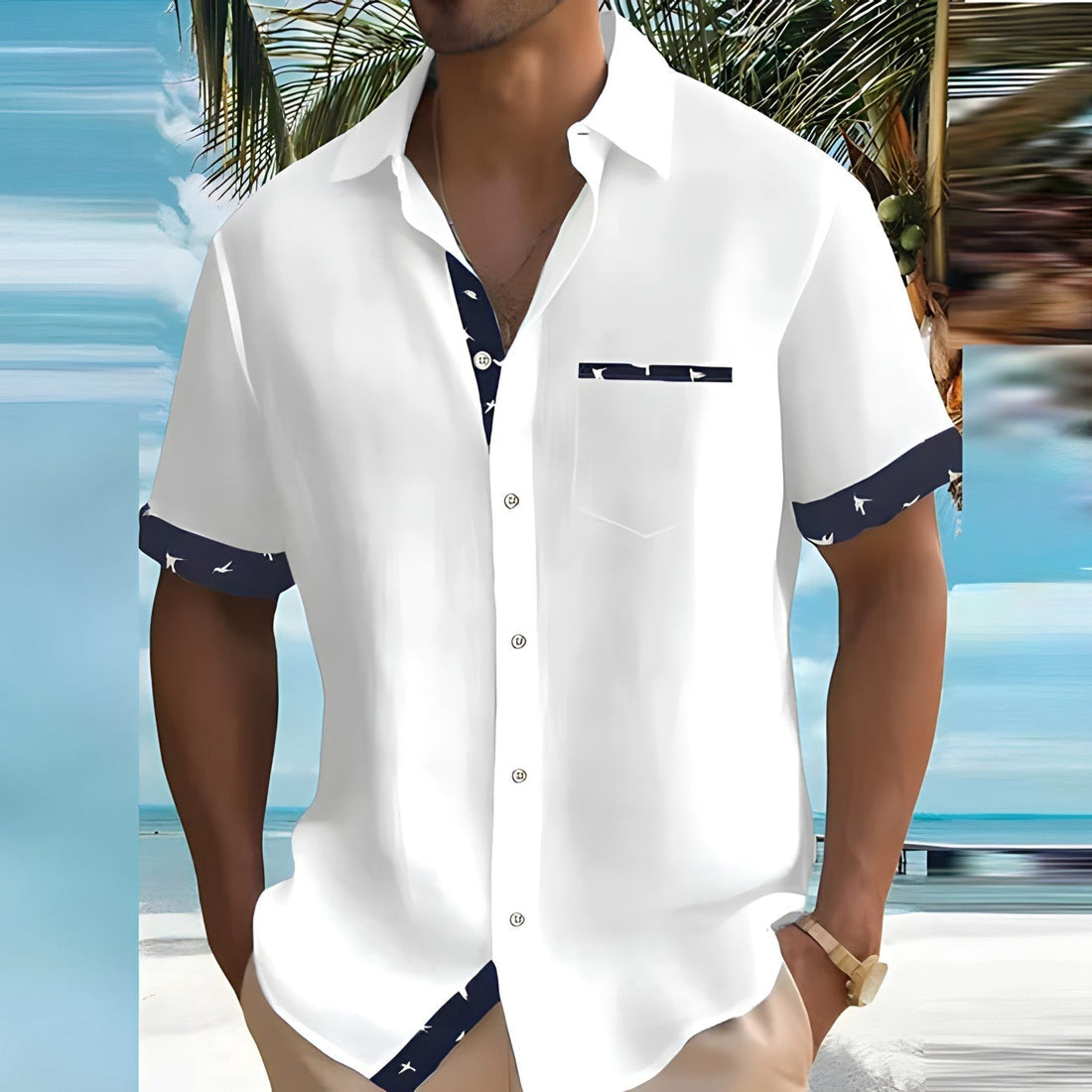 Sonny - Chemise casual avec col à revers pour hommes