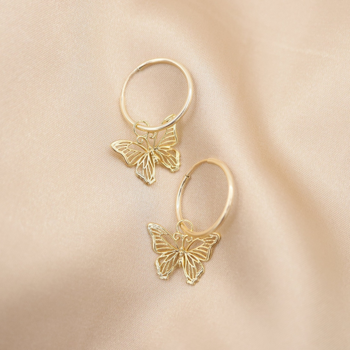Boucles d'oreilles en papillon - Papillon creux pendentif