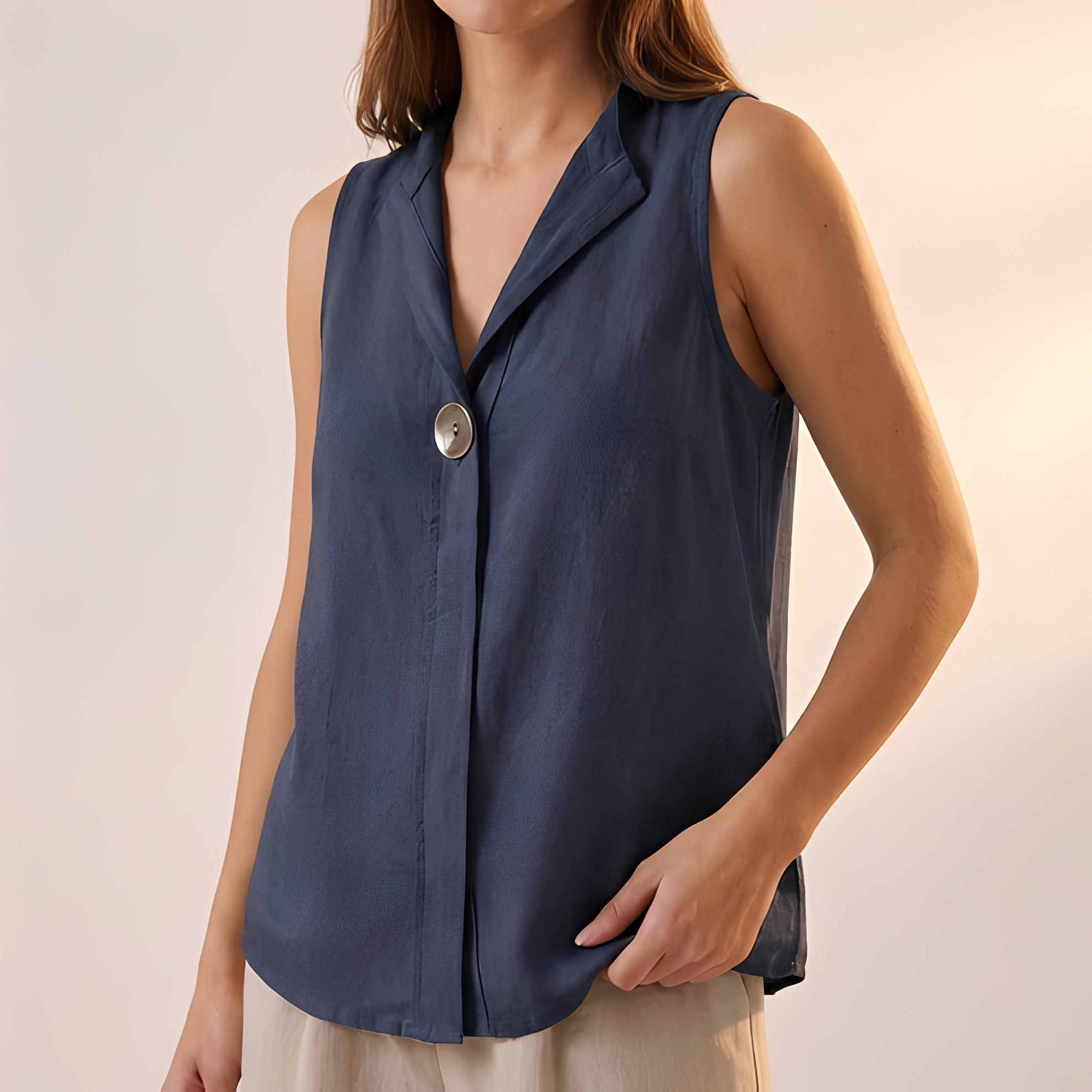 Janice - Blouse sans manches à coupe ample pour femme