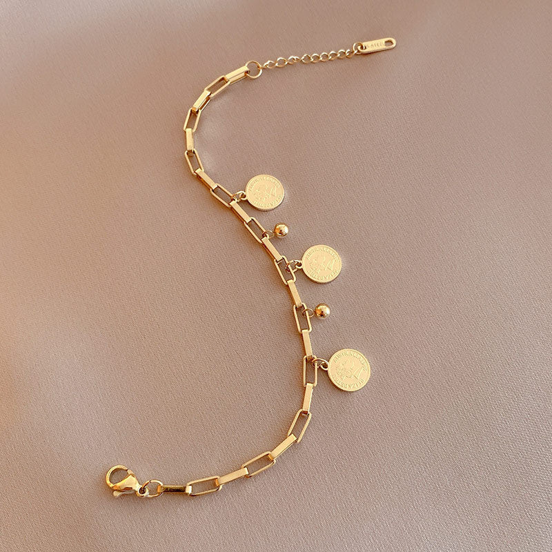 Maja – Bracelet Ajustable avec Pièces en Or