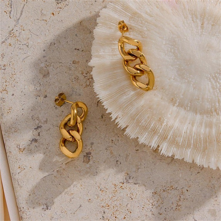 Lee - Boucle d'oreille en chaîne d'or