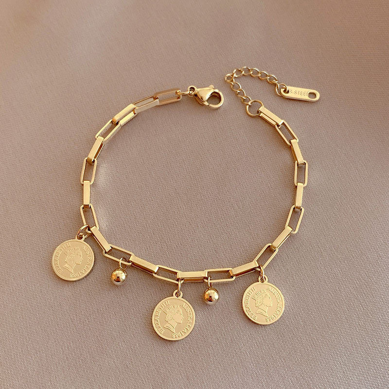 Maja – Bracelet Ajustable avec Pièces en Or