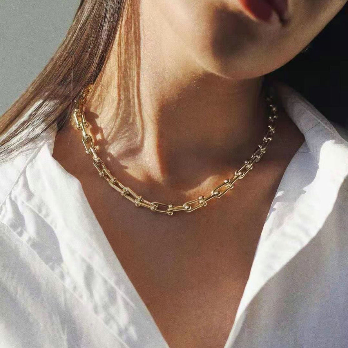 Collier en or épais en cascade