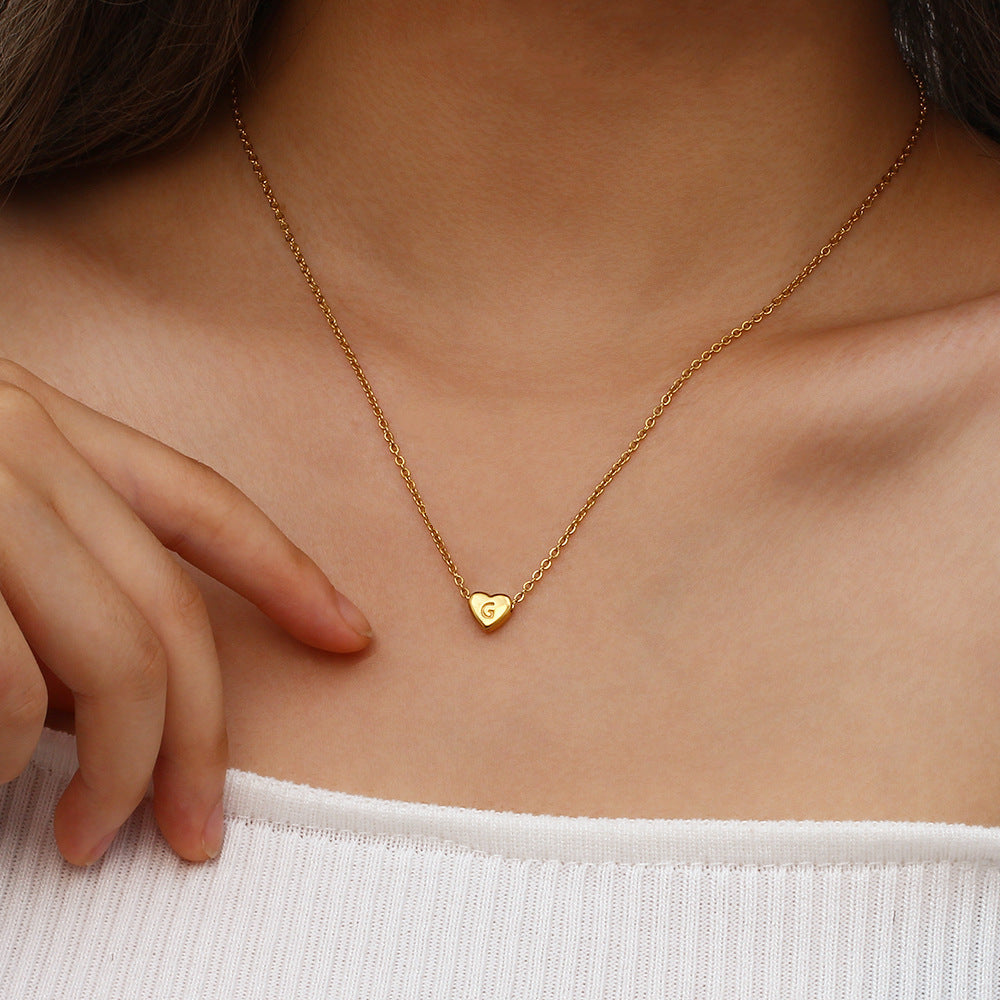 Cœur - Collier d'initiales en or