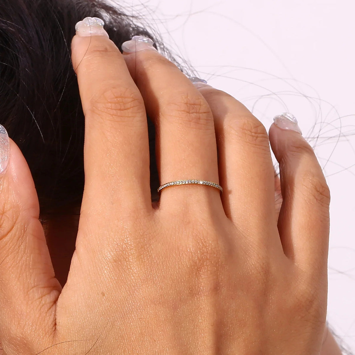Zarra – bague pavé d'or radieux